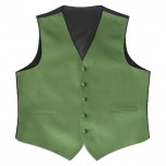 Satin Full Back Tuxedo Vest in Clover Green