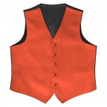 Satin Full Back Tuxedo Vest in Coral