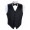 Full Back 100% Silk Tuxedo Vest Black