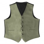 Satin Full Back Tuxedo Vest in Fino Celedon