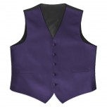 Satin Full Back Tuxedo Vest in Lapis Purple