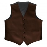 Satin Full Back Tuxedo Vest in Chocolate Brown