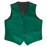 Satin Full Back Tuxedo Vest in Emerald Green