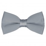 Satin Silver Bowtie