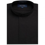Mandarin Tuxedo Shirt Fly Front  Black