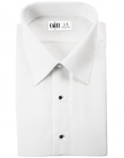 White Como Laydown Tuxedo Shirt by Cardi