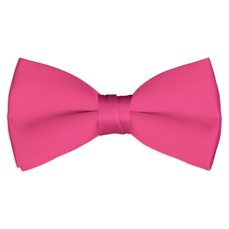 Satin Tuxedo Bow Tie in Hot Pink