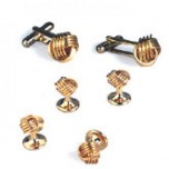 Gold Love Knots Cufflinks and Studs