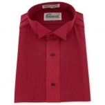 Wing Collar Red Tuxedo Shirt