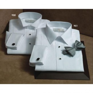 Cotton Wing Tuxedo Shirt with French Cuffs