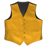 Satin Full Back Tuxedo Vest in Gold
