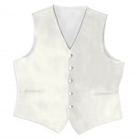 Satin Full Back Tuxedo Vest inIvory