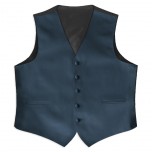 Satin Full Back Tuxedo Vest in Victorian Blue